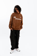 "FEELING LUCKY" OVERSIZED HOODIE BROWN