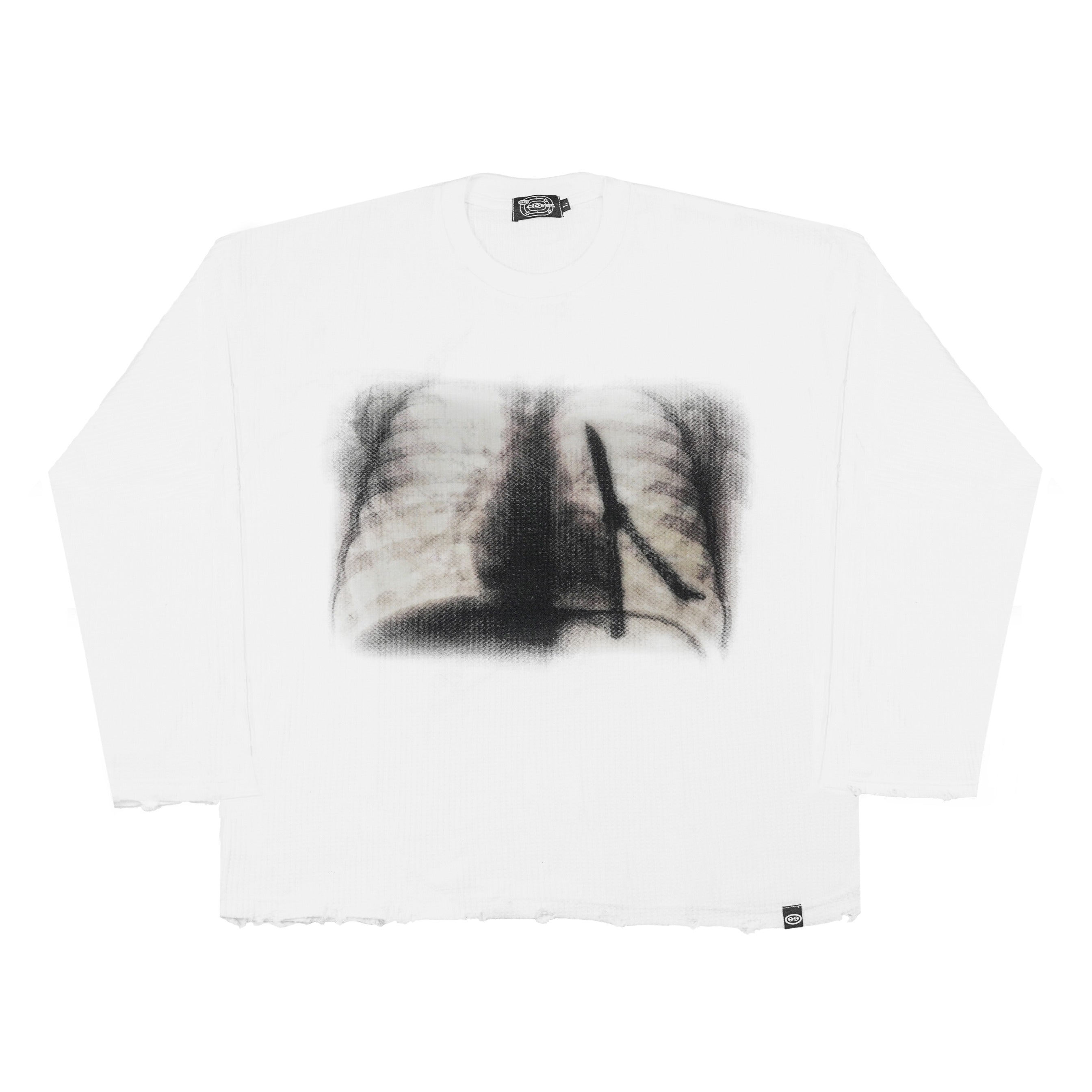 "XRAY" WAFFLE KNIT LONGSLEEVE WHITE