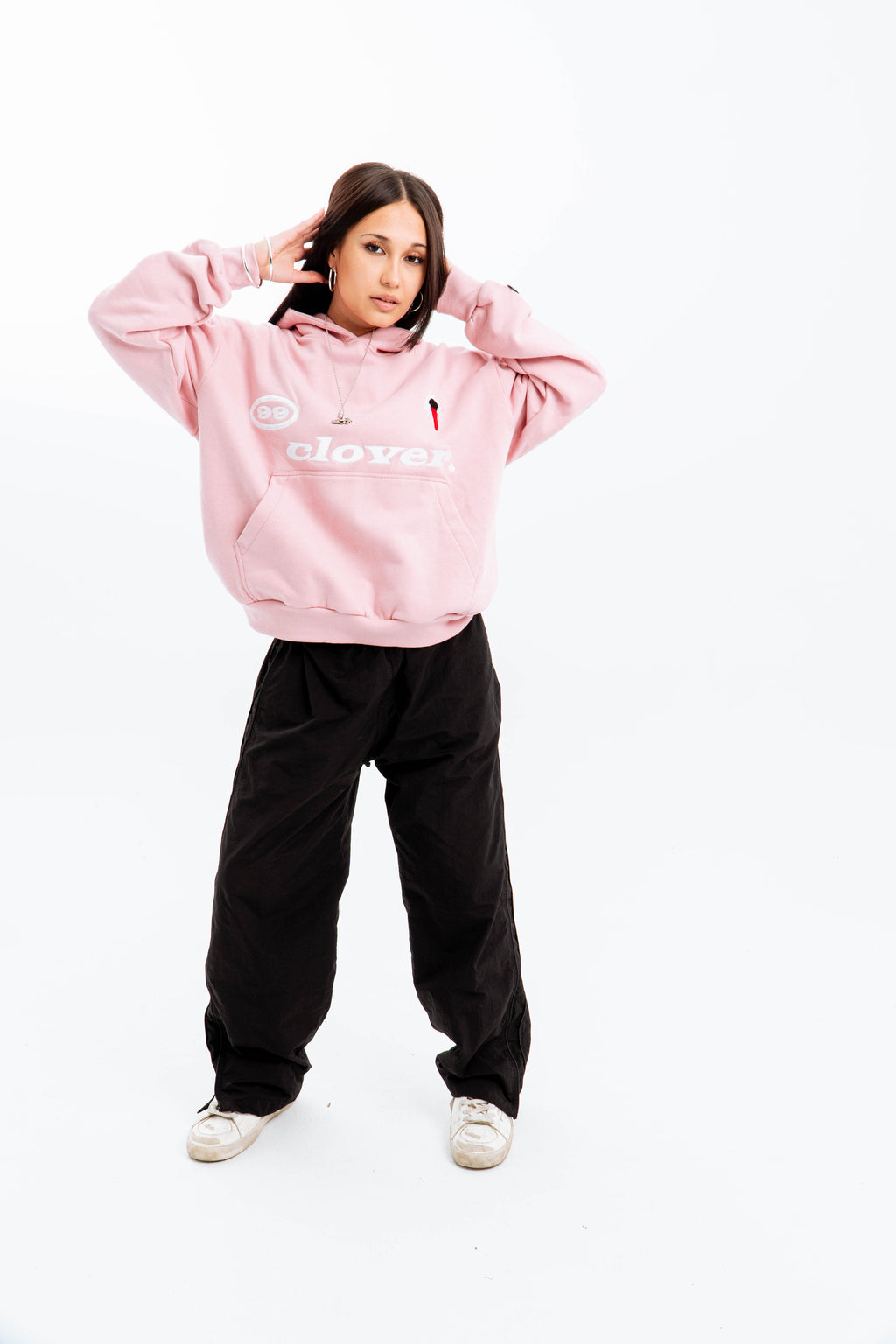 "FEELING LUCKY" OVERSIZED HOODIE PINK