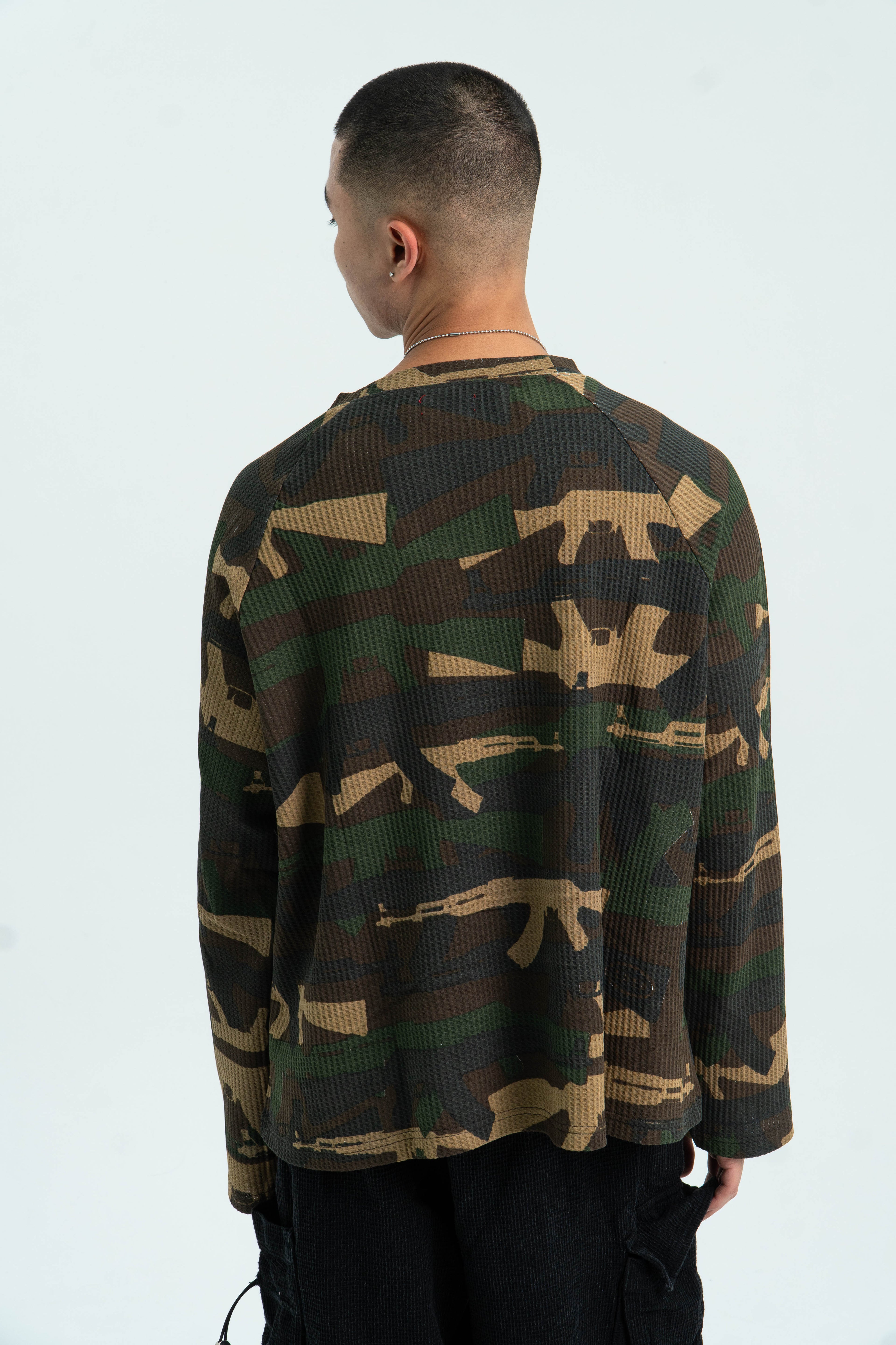 "C.A.M.O V2" WAFFLE-KNIT LONGSLEEVE (FOREST)