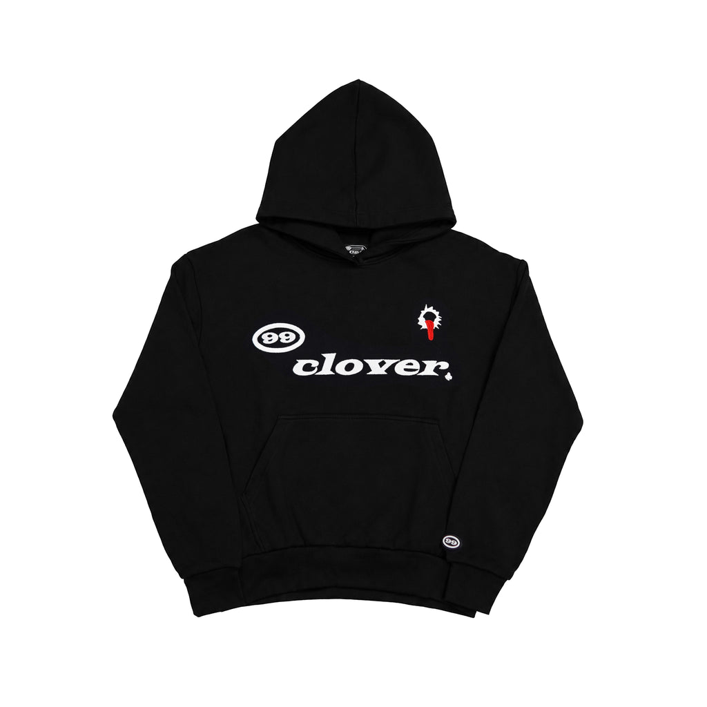 "FEELING LUCKY" OVERSIZED HOODIE BLACK