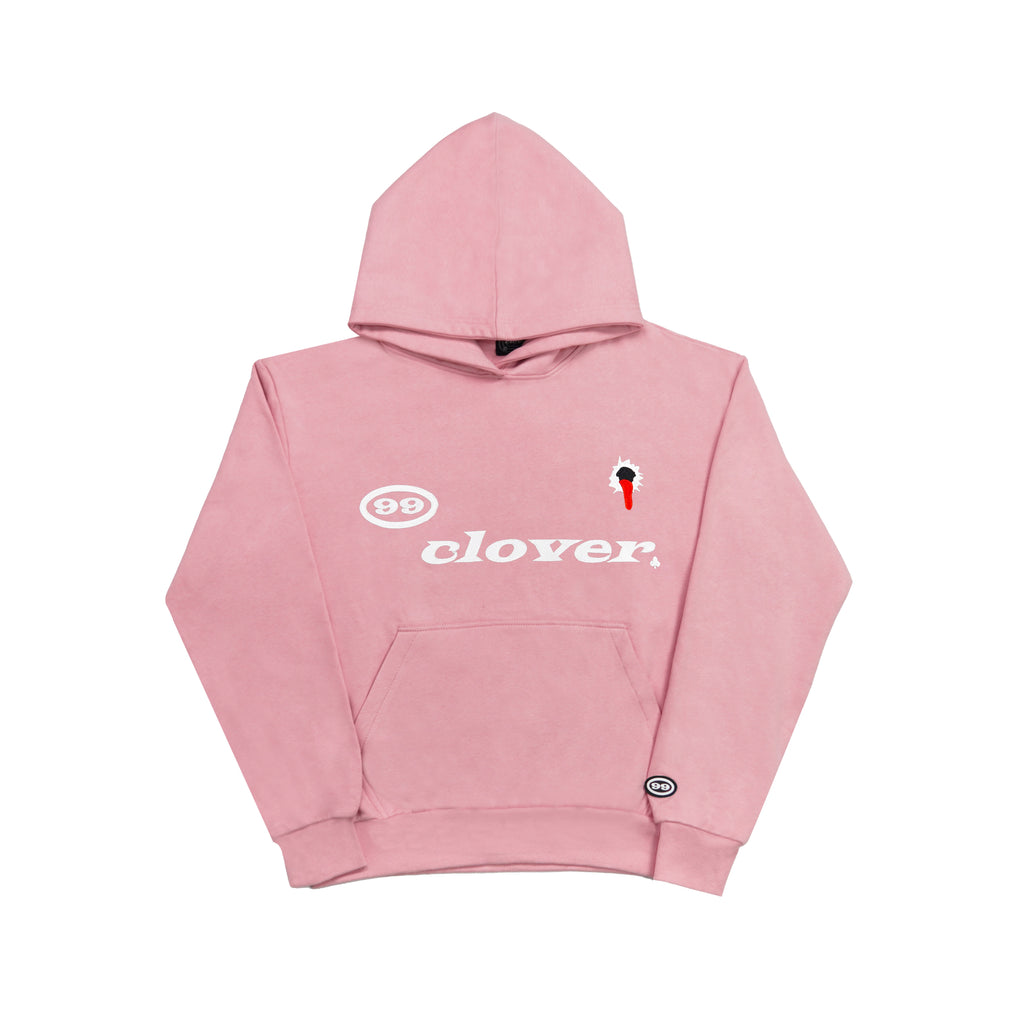 "FEELING LUCKY" OVERSIZED HOODIE PINK