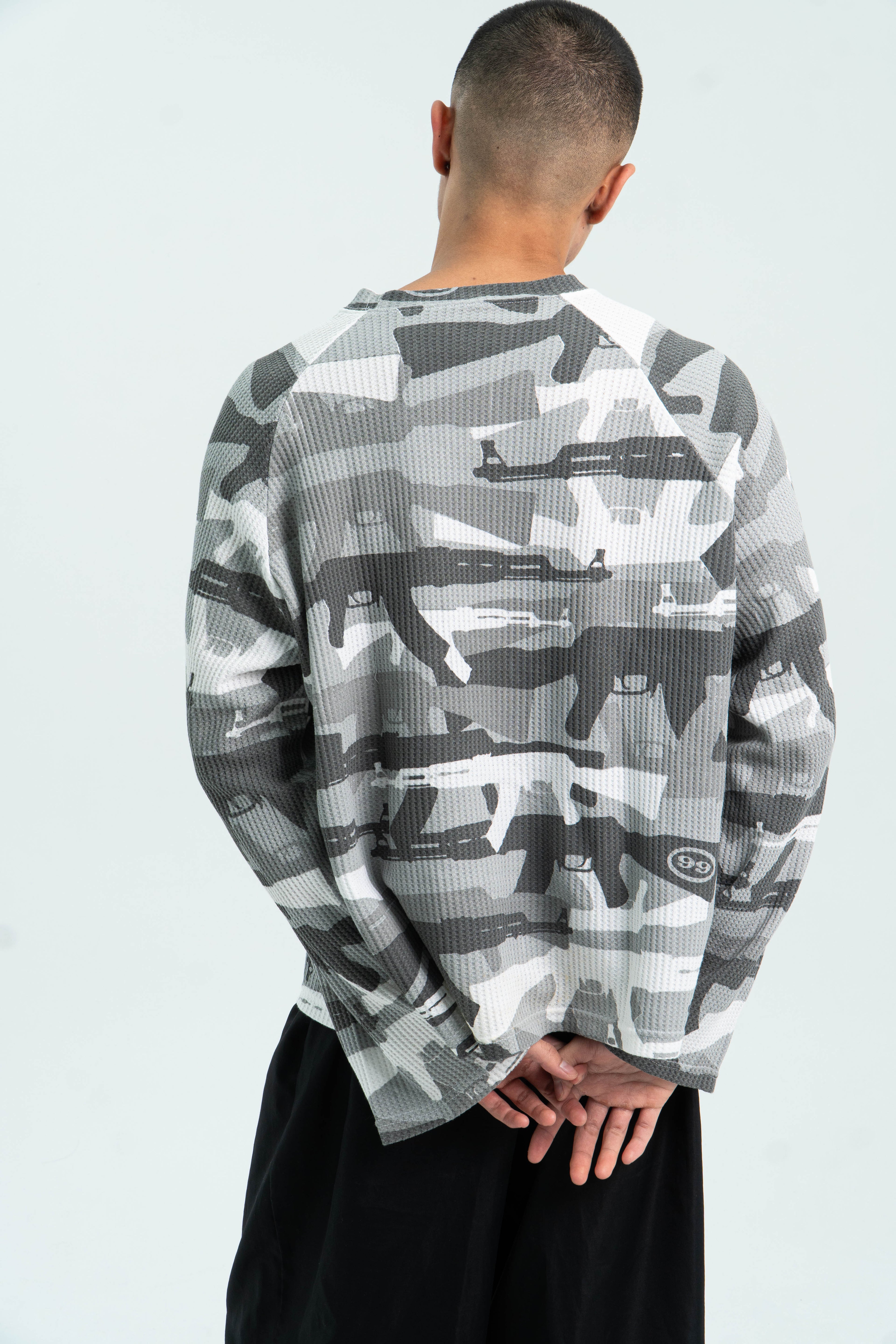 "C.A.M.O V2" WAFFLE-KNIT LONGSLEEVE (SNOW)