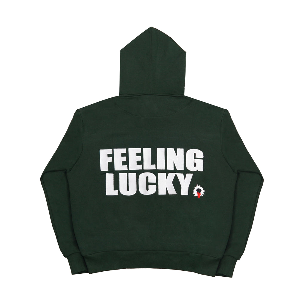 "FEELING LUCKY" OVERSIZED HOODIE GREEN
