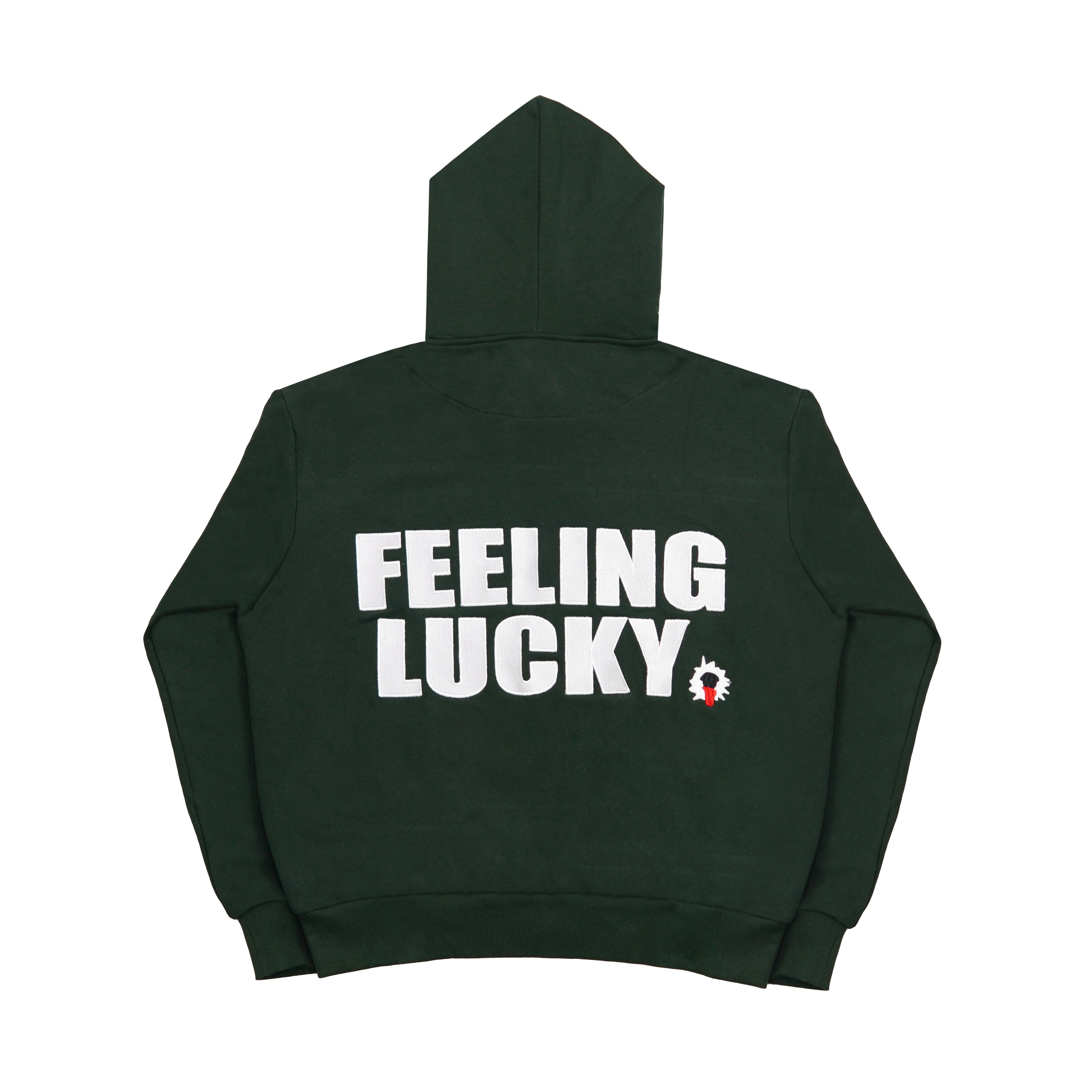 "FEELING LUCKY" OVERSIZED HOODIE GREEN