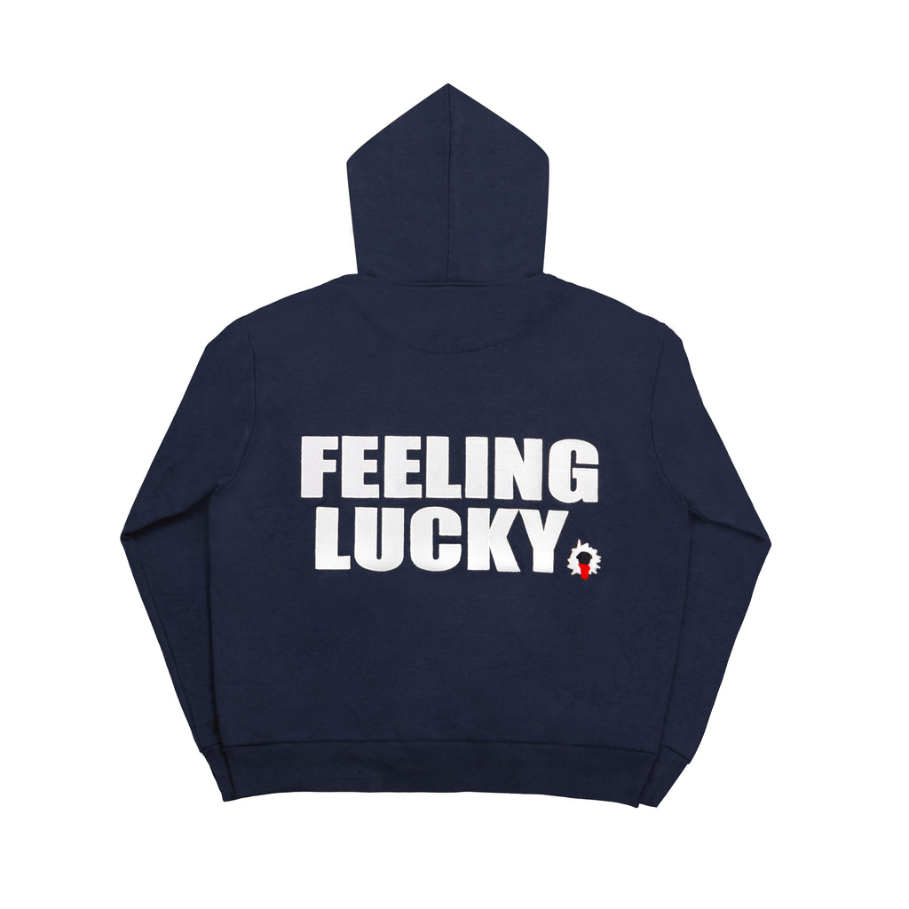 "FEELING LUCKY" OVERSIZED HOODIE NAVY