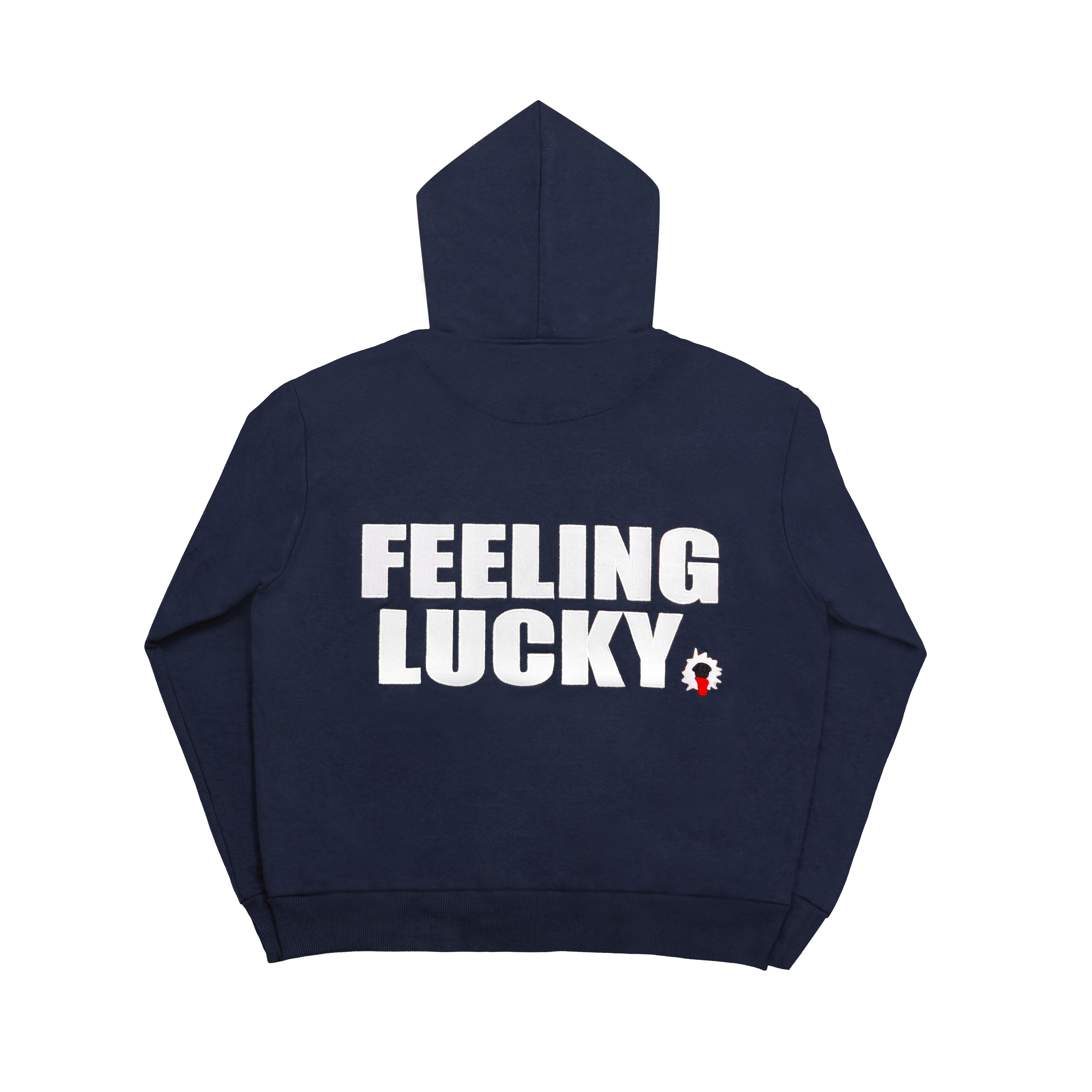 "FEELING LUCKY" OVERSIZED HOODIE NAVY