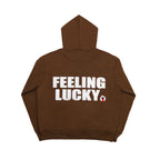 "FEELING LUCKY" OVERSIZED HOODIE BROWN