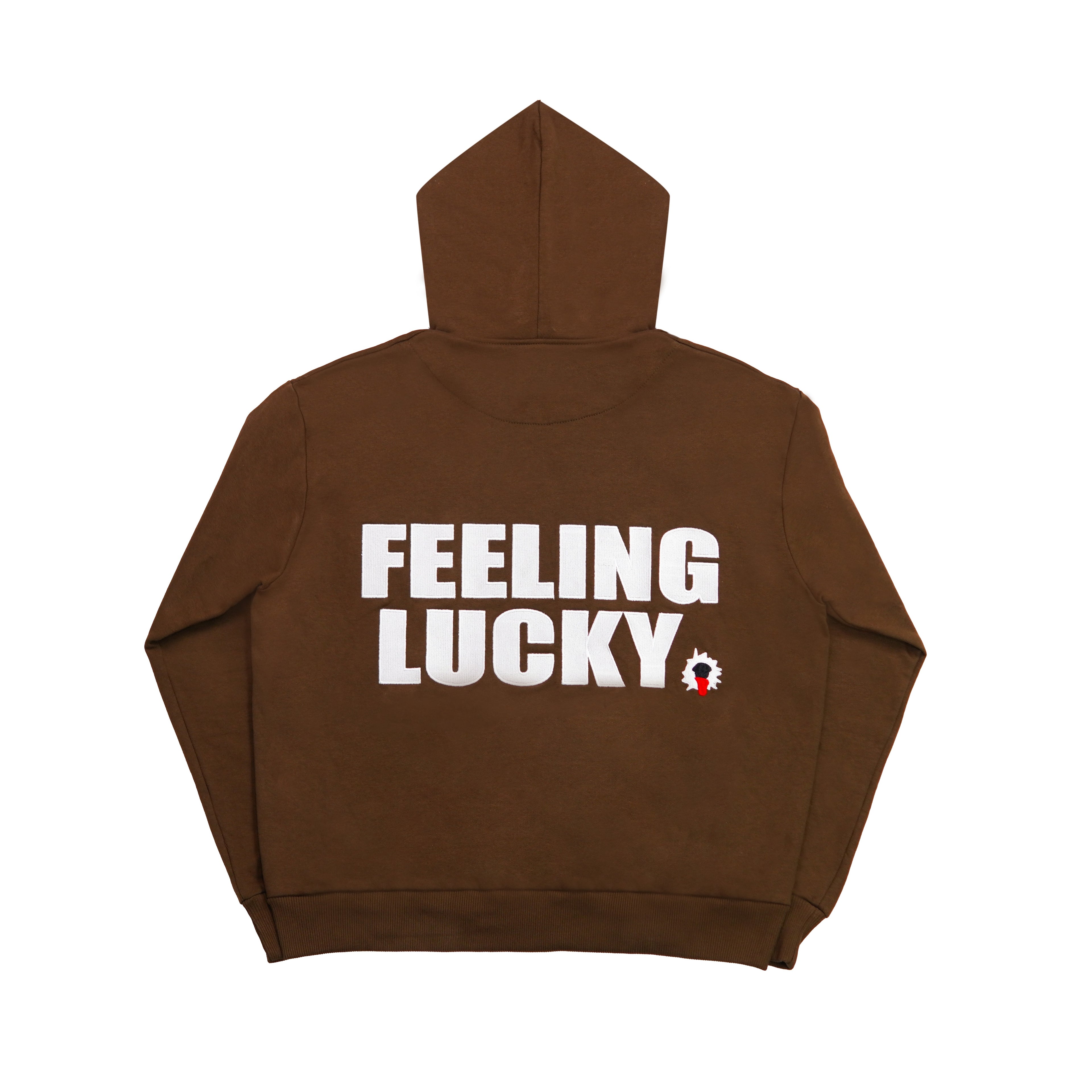 "FEELING LUCKY" OVERSIZED HOODIE BROWN