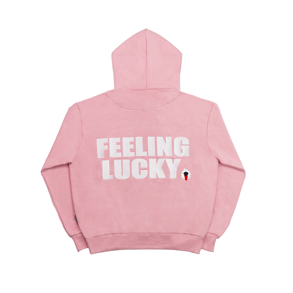 "FEELING LUCKY" OVERSIZED HOODIE PINK