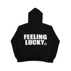 "FEELING LUCKY" OVERSIZED HOODIE BLACK