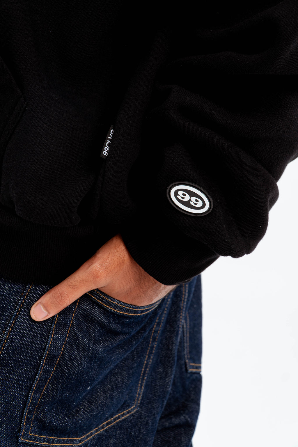 "FEELING LUCKY" OVERSIZED HOODIE BLACK