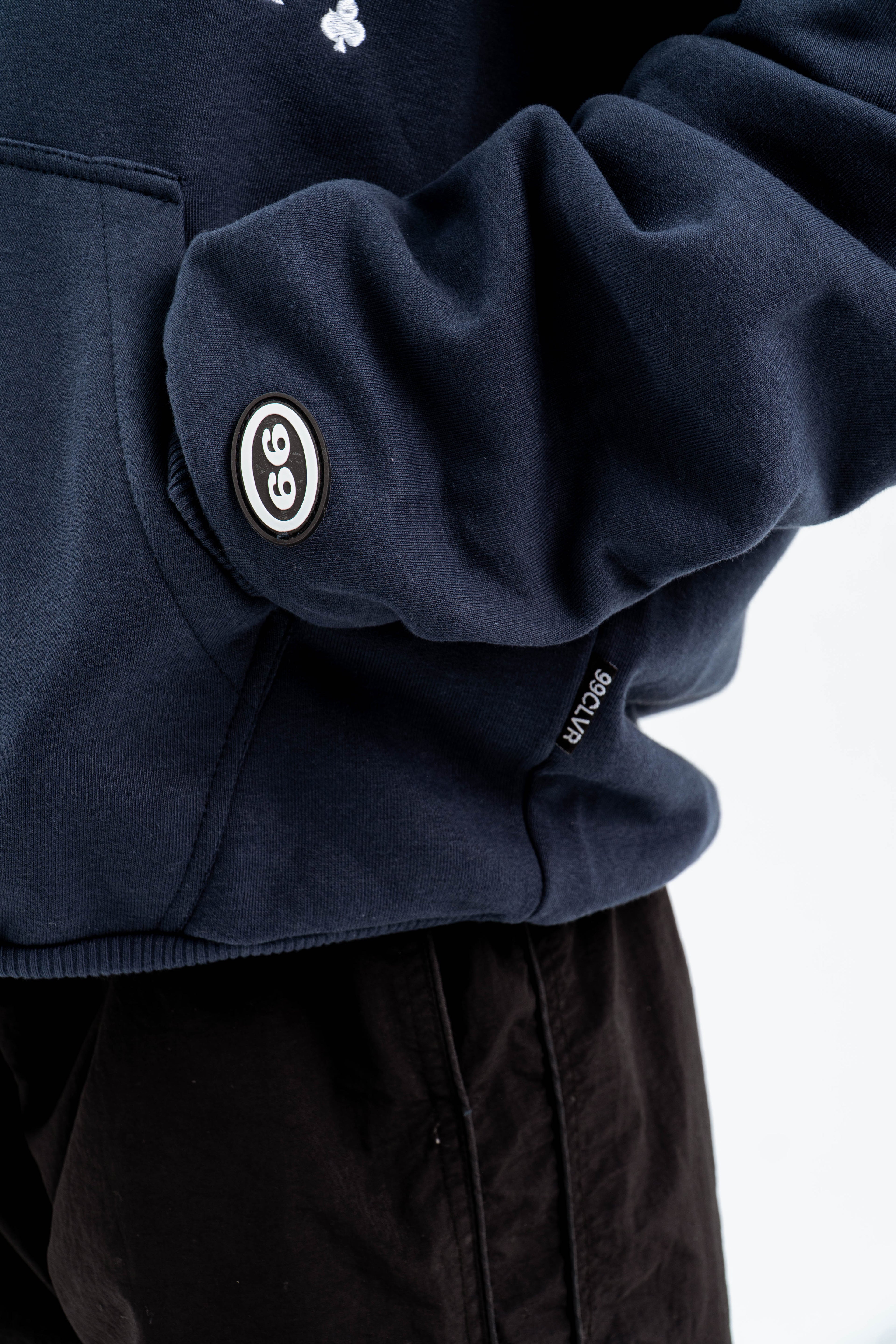 "FEELING LUCKY" OVERSIZED HOODIE NAVY