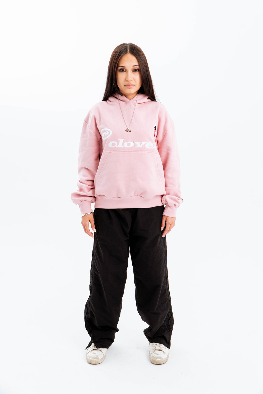"FEELING LUCKY" OVERSIZED HOODIE PINK