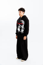 “CLOVER VISION” OVERSIZED HOODIE BLACK/RED