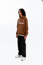 "FEELING LUCKY" OVERSIZED HOODIE BROWN