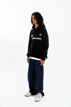 "FEELING LUCKY" OVERSIZED HOODIE BLACK