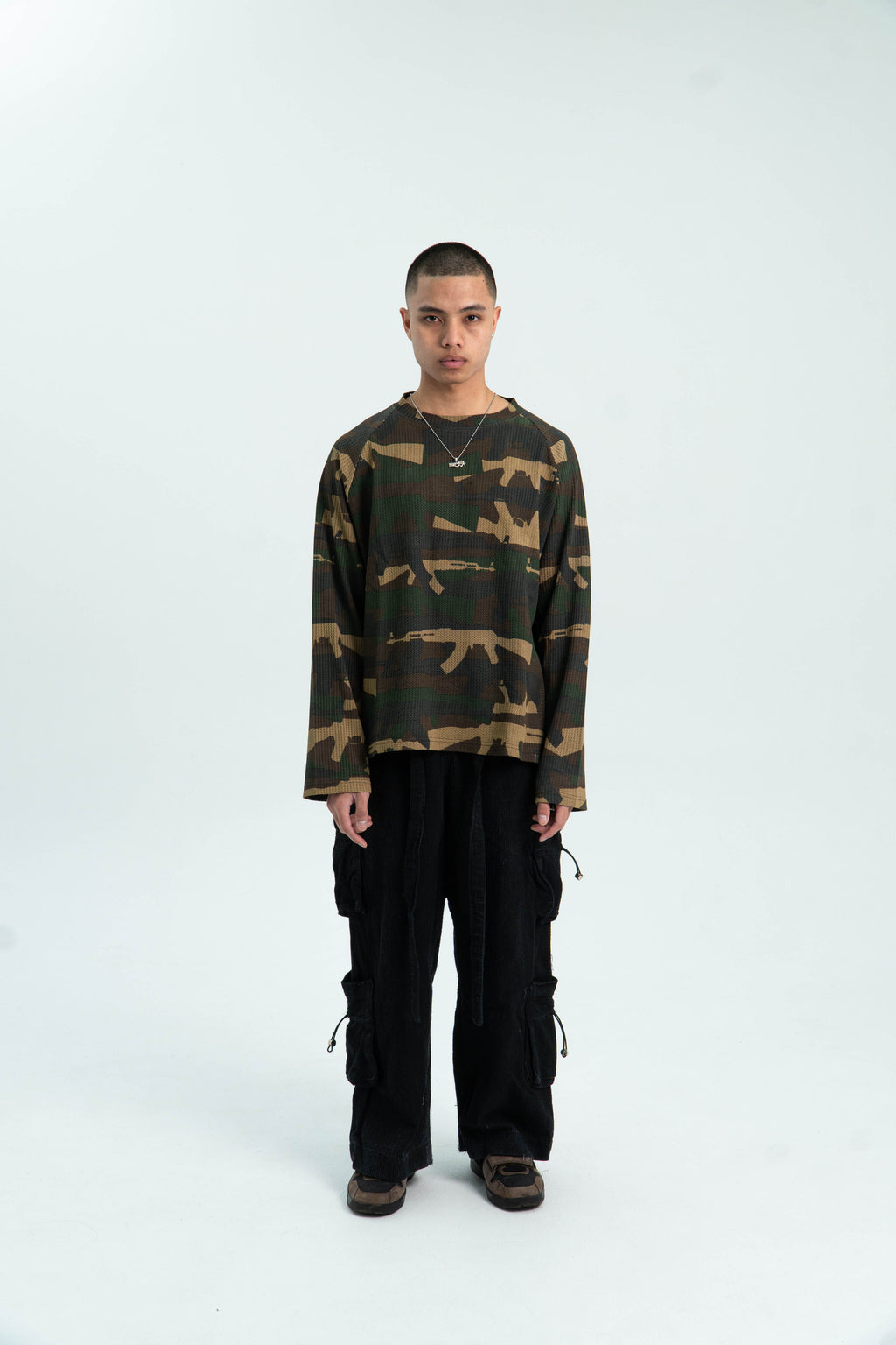 "C.A.M.O V2" WAFFLE-KNIT LONGSLEEVE (FOREST)