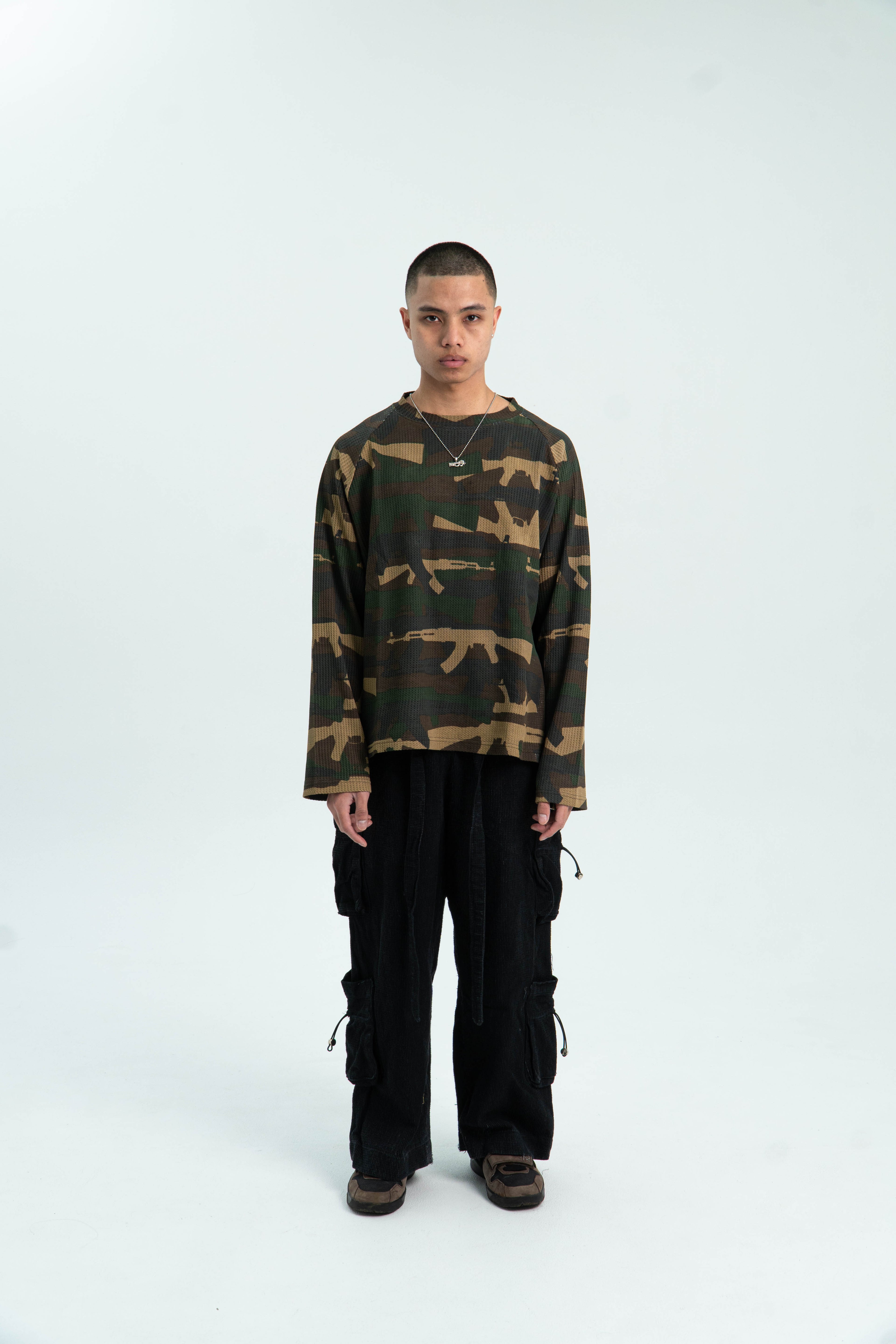 "C.A.M.O V2" WAFFLE-KNIT LONGSLEEVE (FOREST)