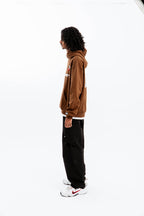 "FEELING LUCKY" OVERSIZED HOODIE BROWN