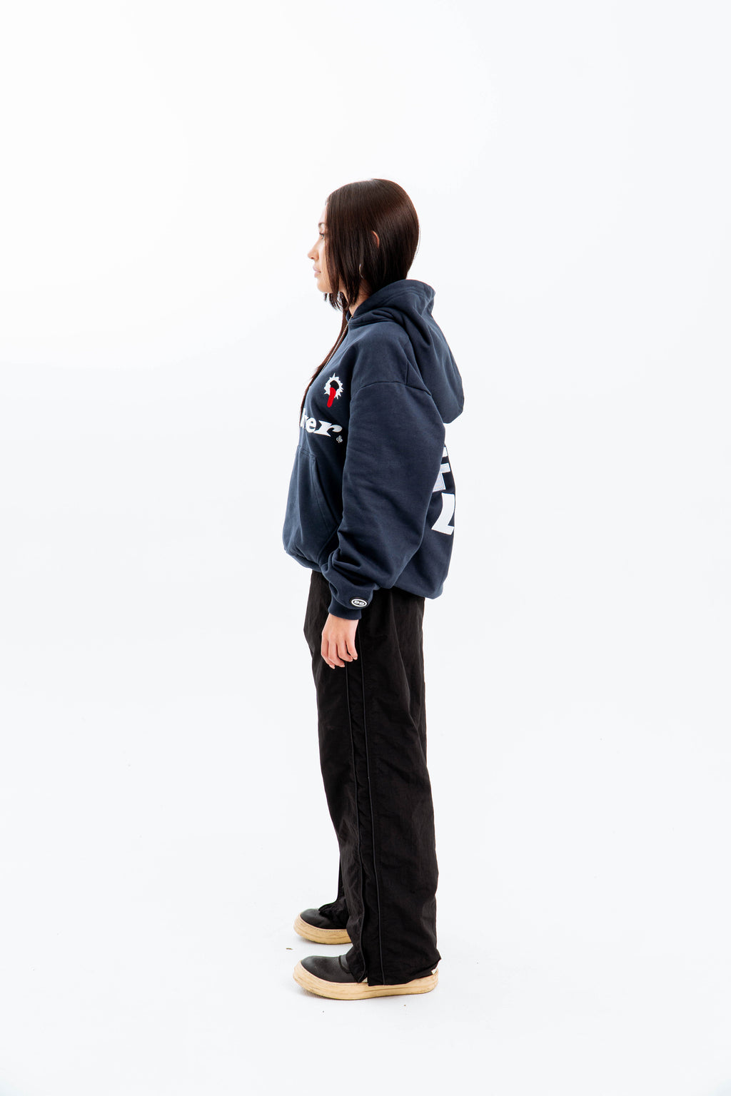 "FEELING LUCKY" OVERSIZED HOODIE NAVY