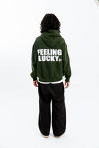 "FEELING LUCKY" OVERSIZED HOODIE GREEN