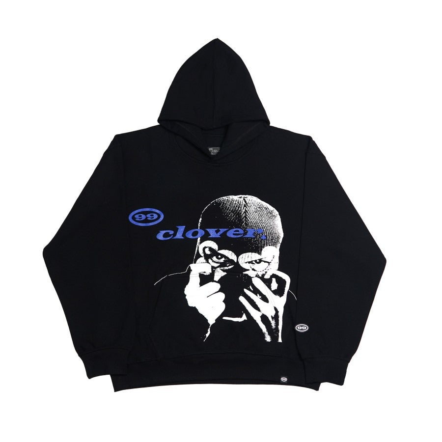 "CLOVER VISION" OVERSIZED HOODIE BLACK