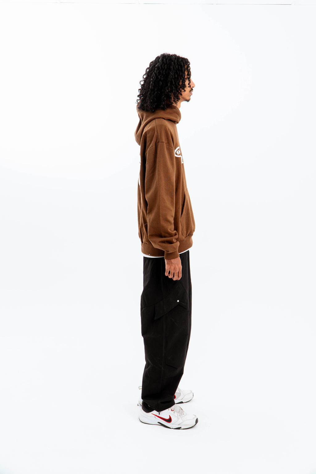 "FEELING LUCKY" OVERSIZED HOODIE BROWN