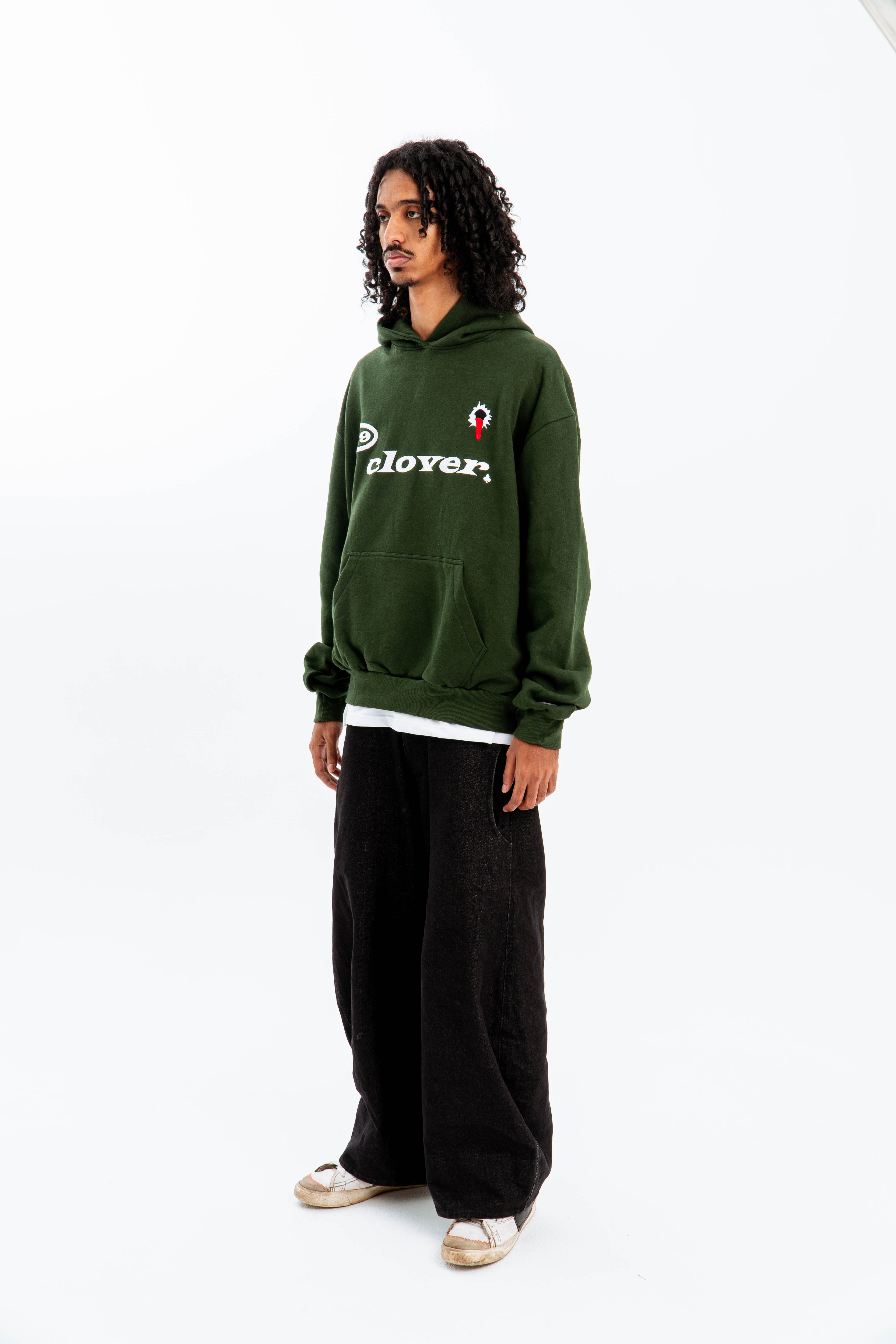 "FEELING LUCKY" OVERSIZED HOODIE GREEN