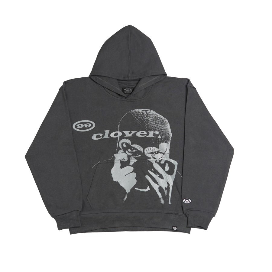 "CLOVER VISION" OVERSIZED HOODIE GREY
