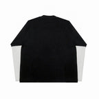 “RECOIL” DOUBLE LAYER LONGSLEEVE TEE - BLACK/WHITE
