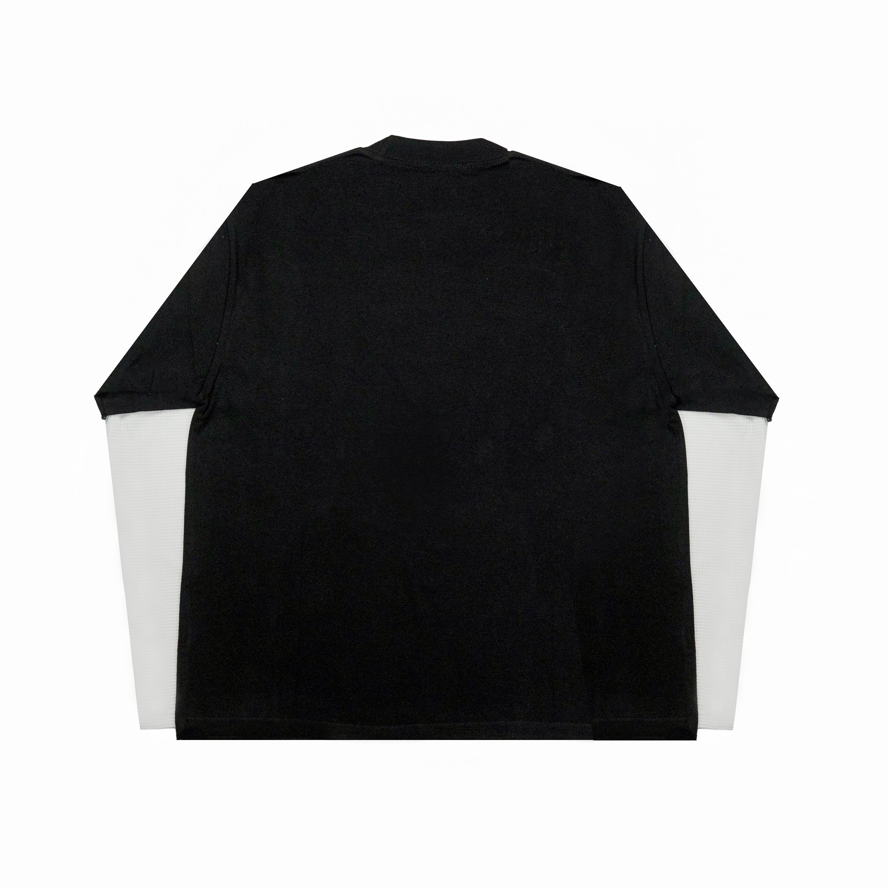 “RECOIL” DOUBLE LAYER LONGSLEEVE TEE - BLACK/WHITE