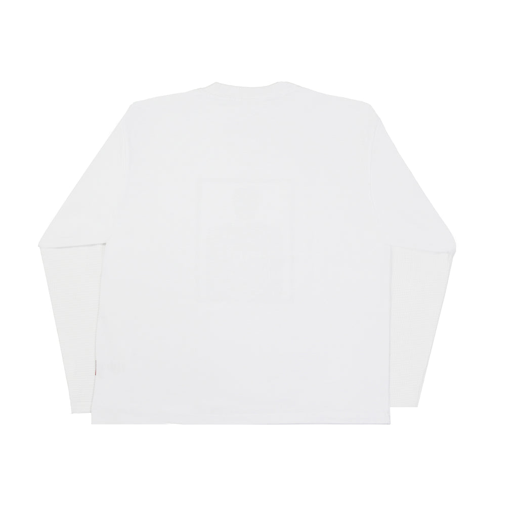 “RECOIL” DOUBLE LAYER LONGSLEEVE TEE - WHITE/WHITE