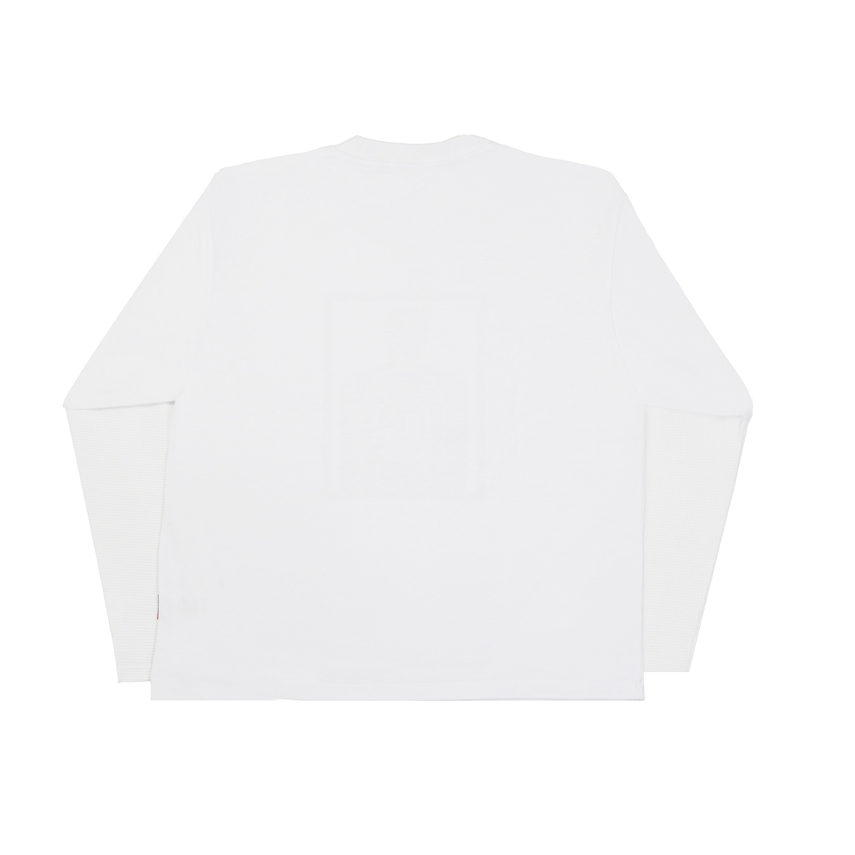 “RECOIL” DOUBLE LAYER LONGSLEEVE TEE - WHITE/WHITE