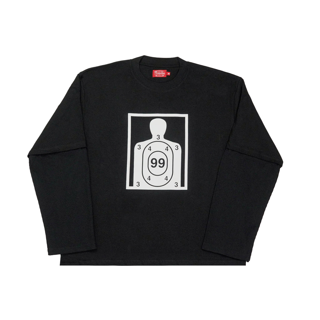 “RECOIL” DOUBLE LAYER LONGSLEEVE TEE - BLACK/BLACK