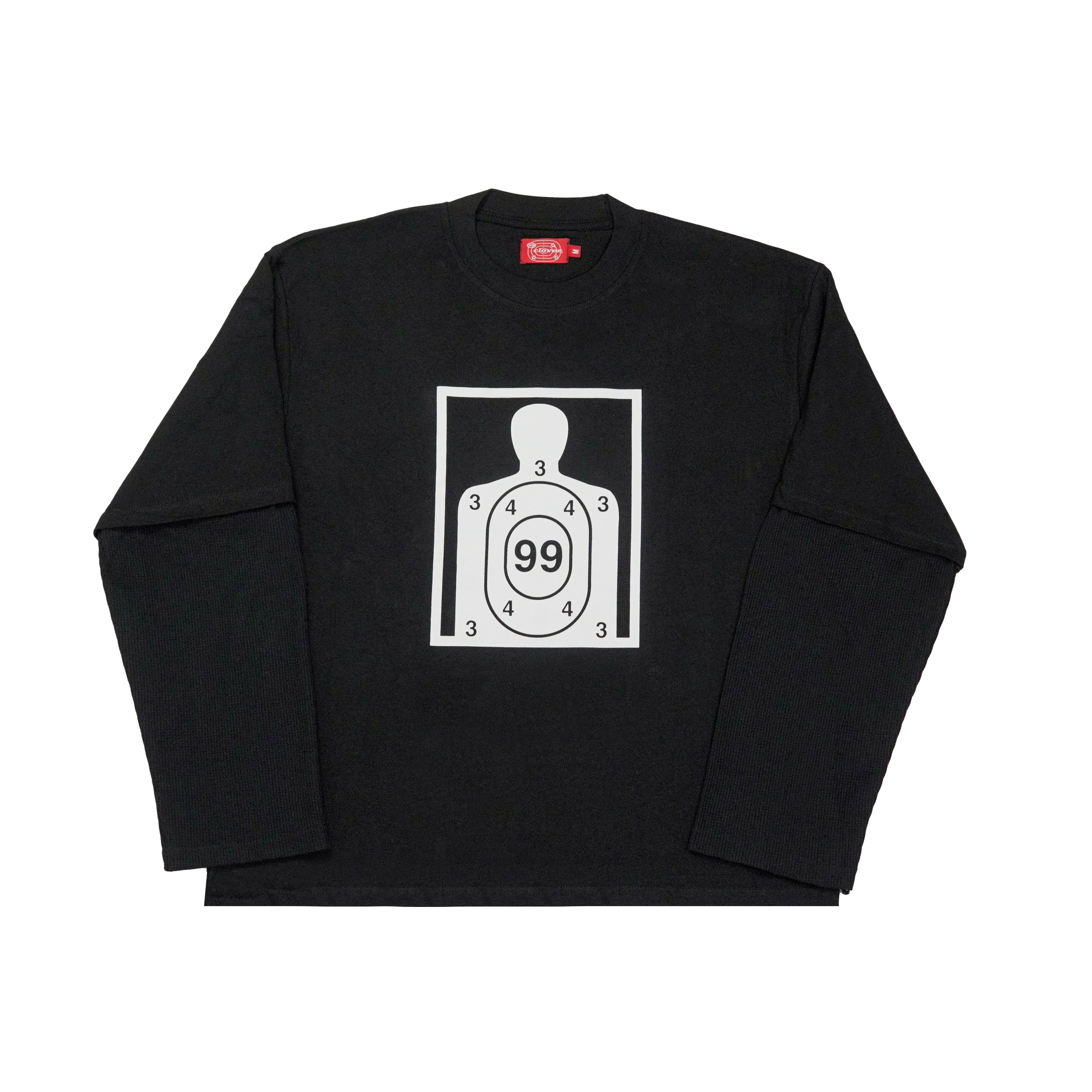 “RECOIL” DOUBLE LAYER LONGSLEEVE TEE - BLACK/BLACK
