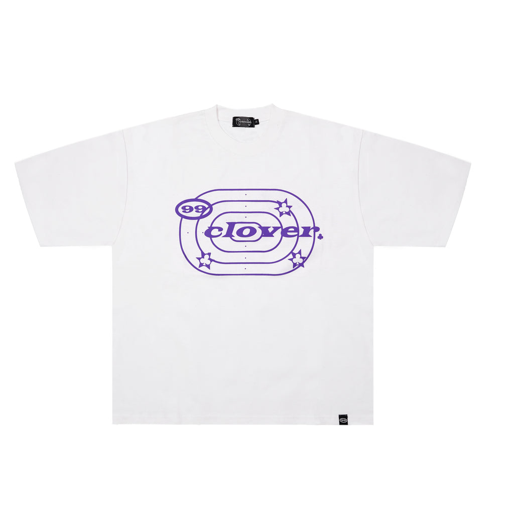 “DEVILS BUTTERFLY” HEAVY TEE WHITE/PURPLE
