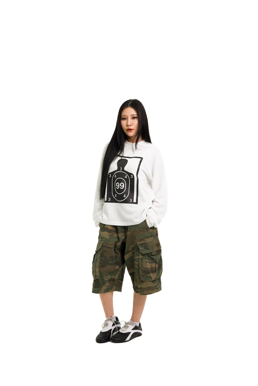 “RECOIL” WAFFLE KNIT LONGSLEEVE - WHITE