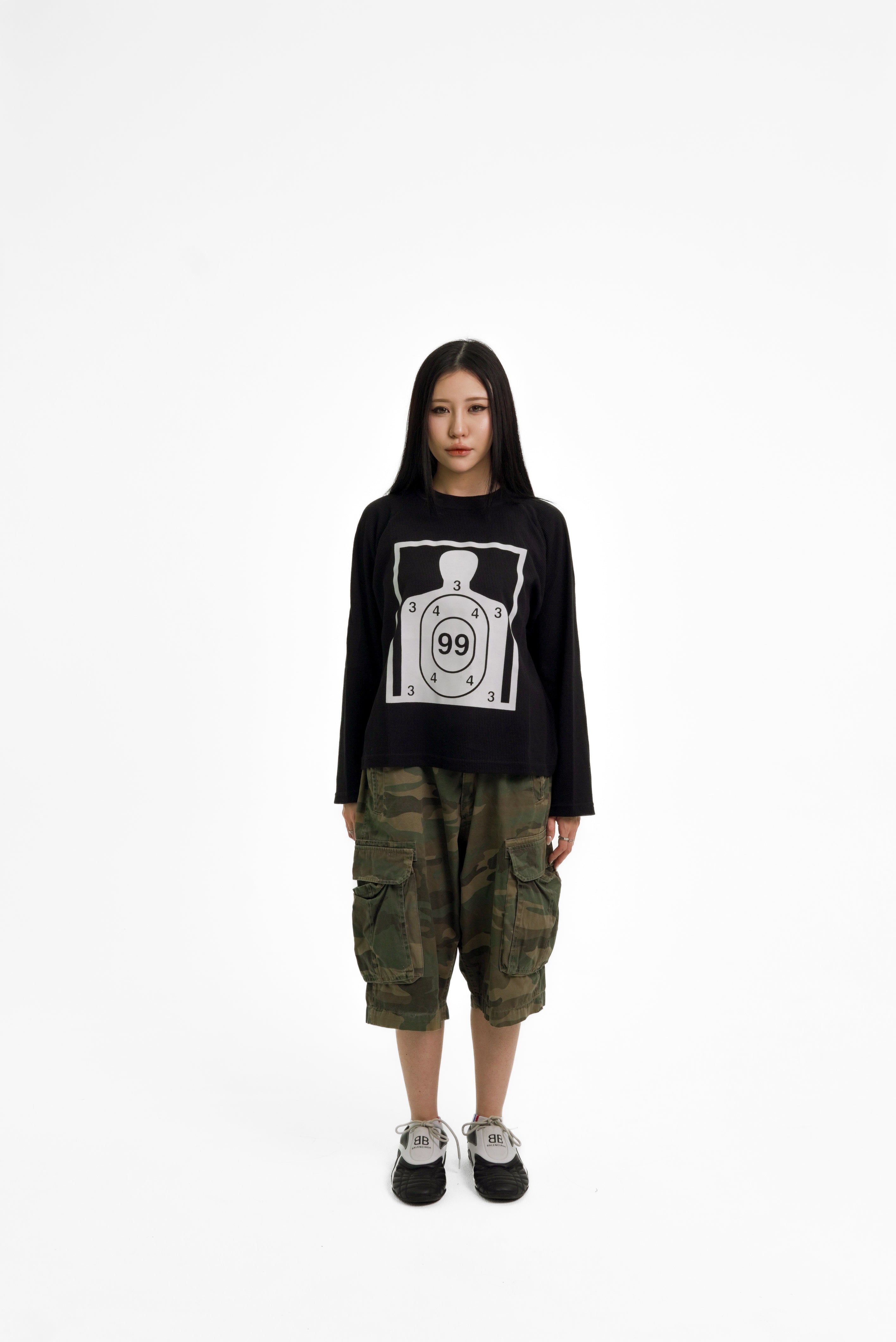 “RECOIL” WAFFLE KNIT LONGSLEEVE - BLACK