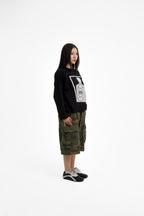 “RECOIL” WAFFLE KNIT LONGSLEEVE - BLACK