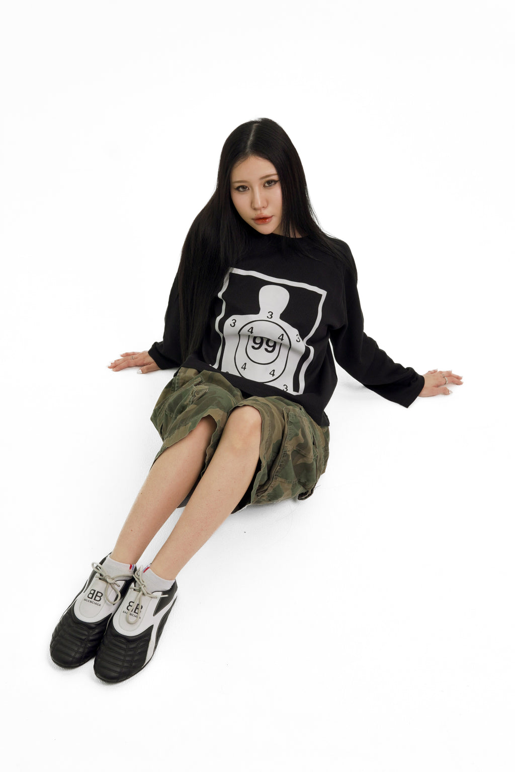 “RECOIL” WAFFLE KNIT LONGSLEEVE - BLACK