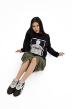 “RECOIL” WAFFLE KNIT LONGSLEEVE - BLACK