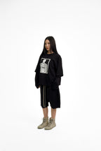 “RECOIL” DOUBLE LAYER LONGSLEEVE TEE - BLACK/BLACK