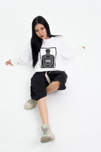 “RECOIL” DOUBLE LAYER LONGSLEEVE TEE - WHITE/WHITE