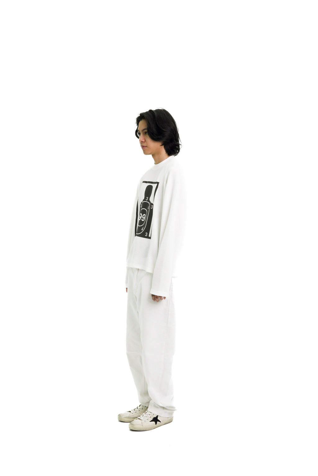 “RECOIL” WAFFLE KNIT LONGSLEEVE - WHITE