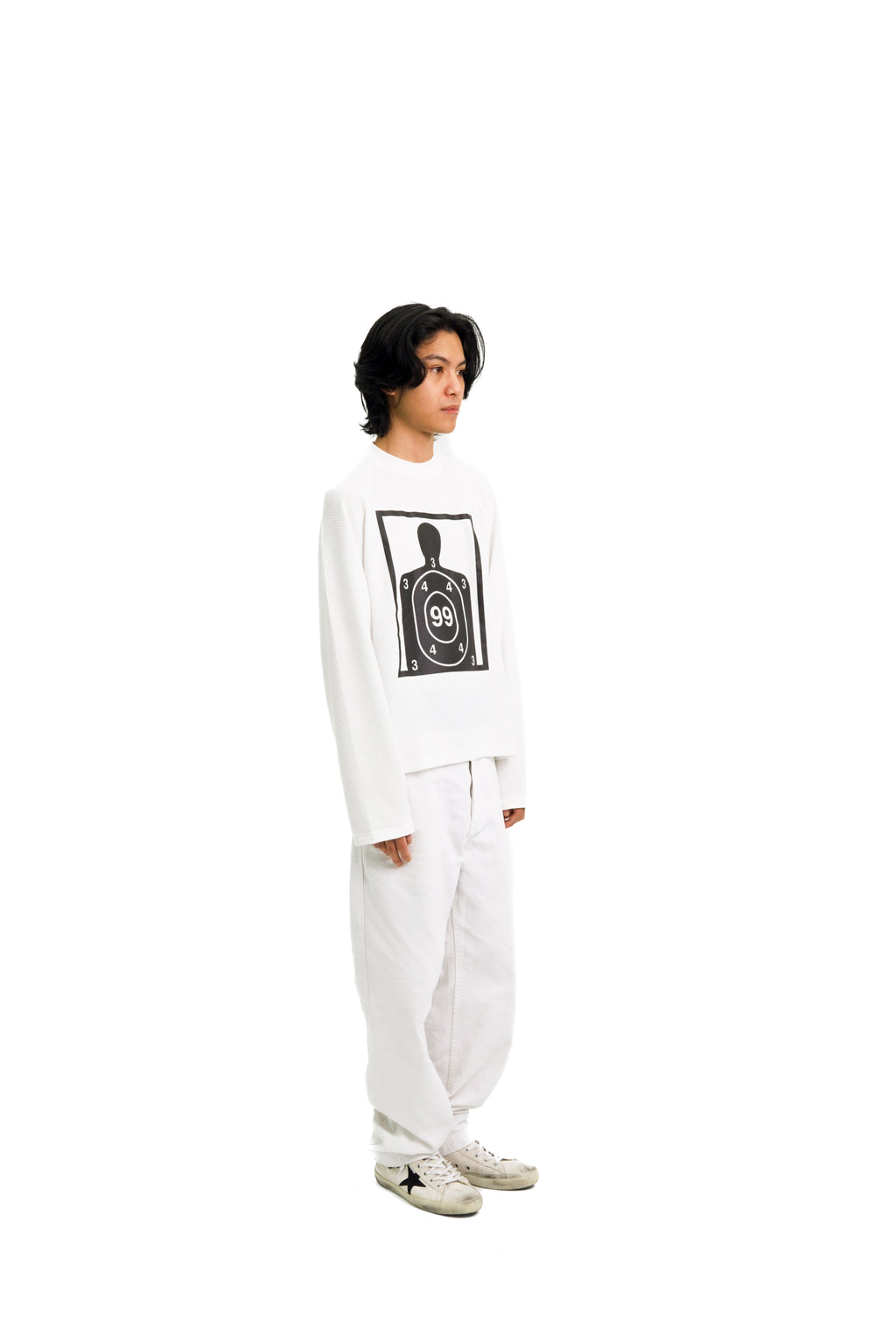 “RECOIL” WAFFLE KNIT LONGSLEEVE - WHITE