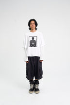 “RECOIL” DOUBLE LAYER LONGSLEEVE TEE - WHITE/WHITE