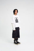 “RECOIL” DOUBLE LAYER LONGSLEEVE TEE - WHITE/WHITE
