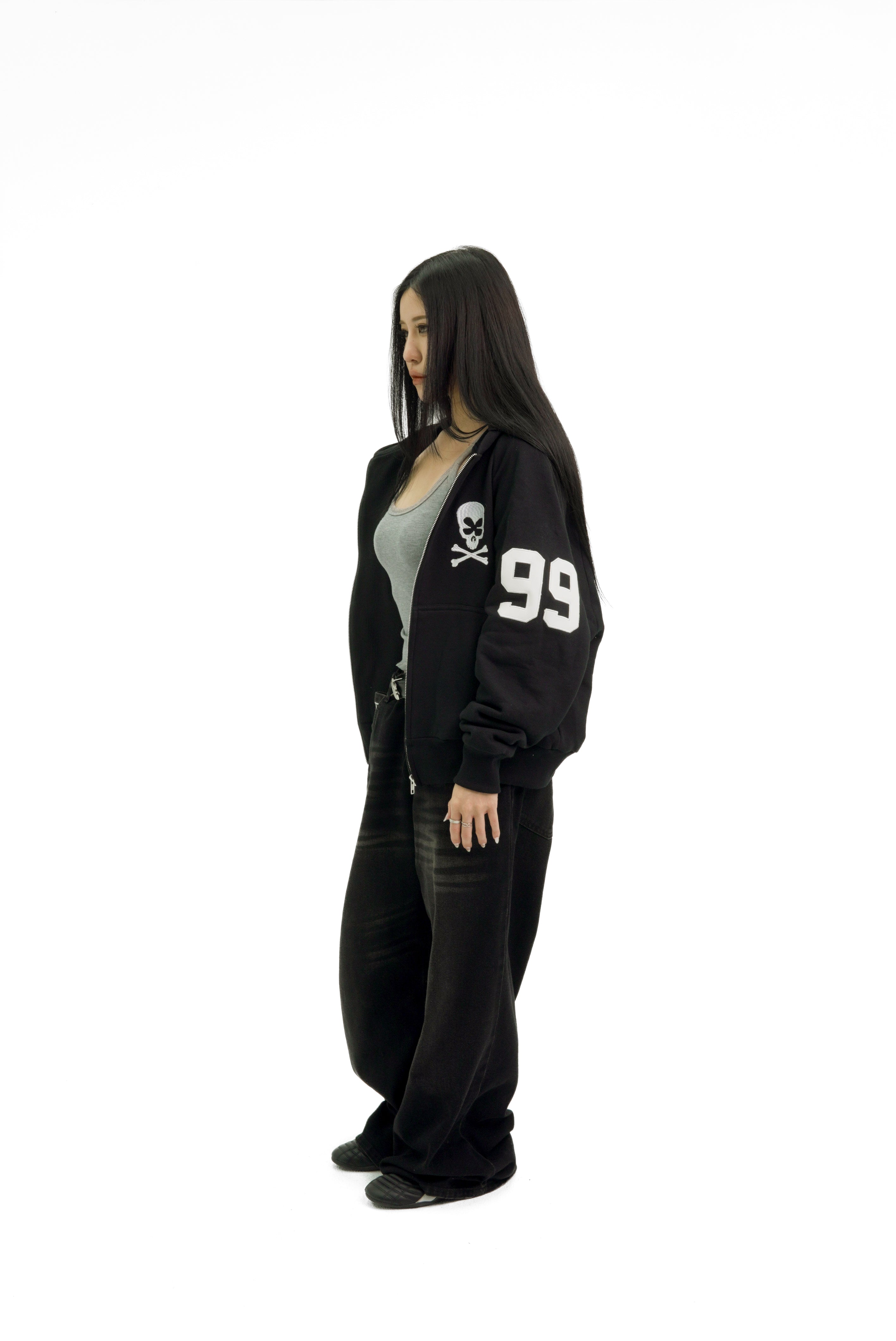 “RECOIL” VARSITY ZIP UP - BLACK