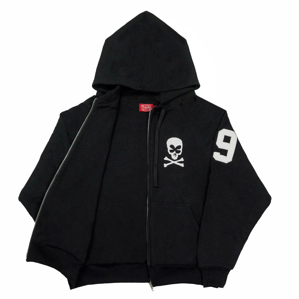 “RECOIL” VARSITY ZIP UP - BLACK